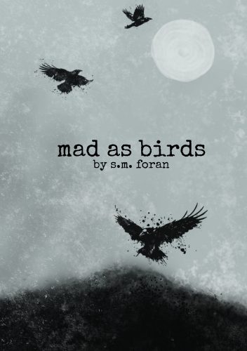 mad as birds book cover with crows circling the moon